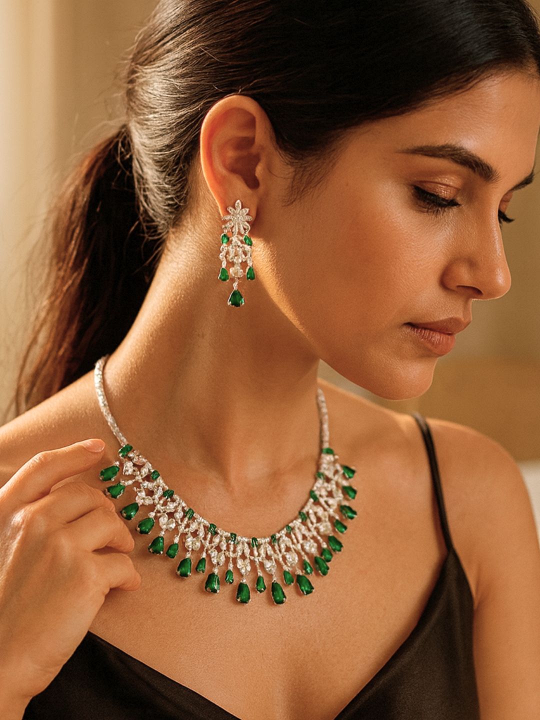 Luna AD Jewellery Set (Green)