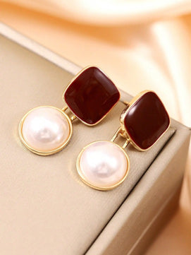 Red Pearl Earrings