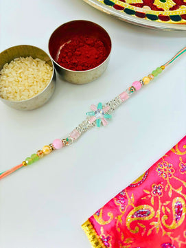 American Diamond Rakhi with Roli Chawal for Brother
