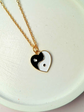 Yin Yang Heart Necklace Chain