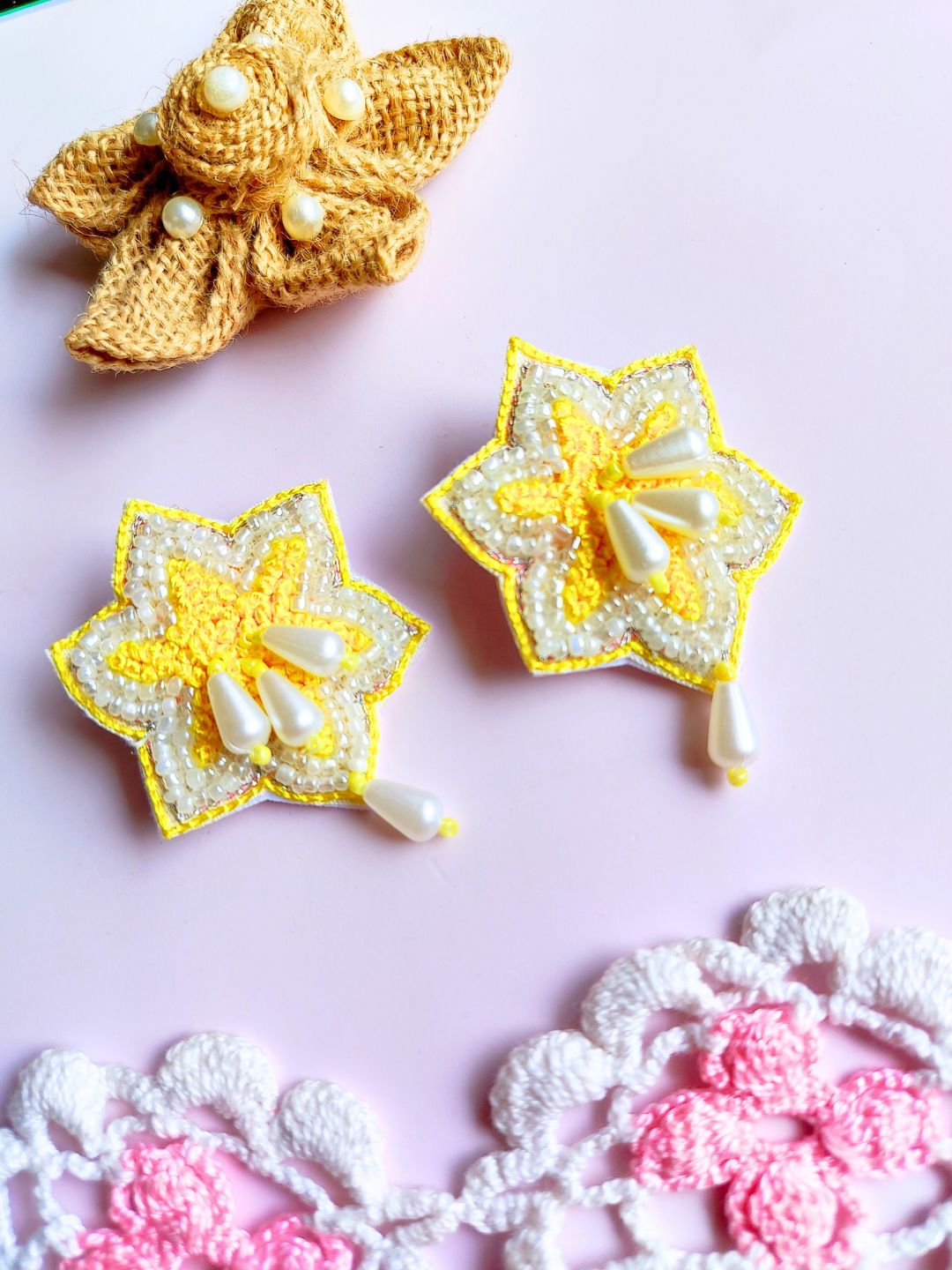 Yellow Floral Earrings