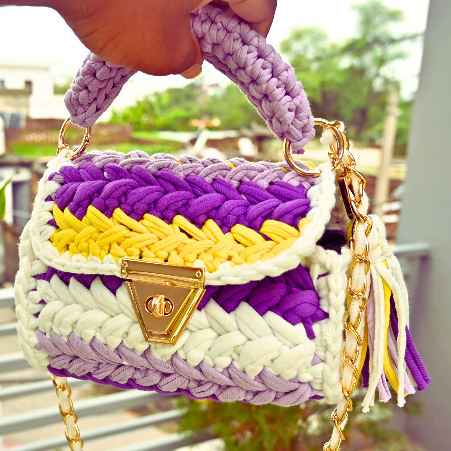 BTS Lover Lilac Crochet Bag