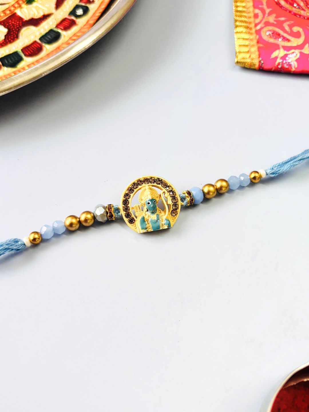 Shri Ramji Traditional Rakhi with Roli Chawal for Brother
