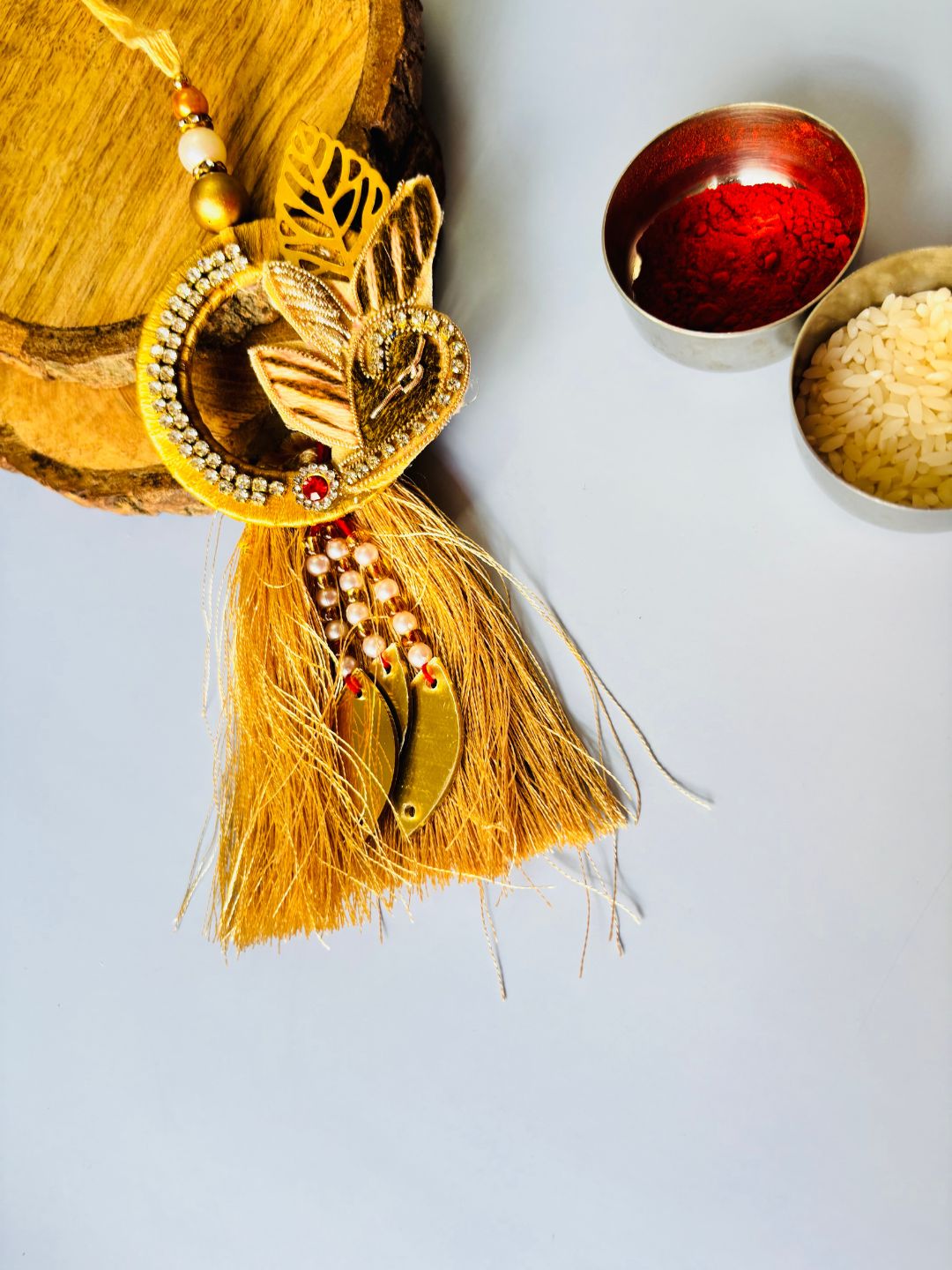 Lumba Tassel Rakhi for Sister and Niece with Roli Chawal