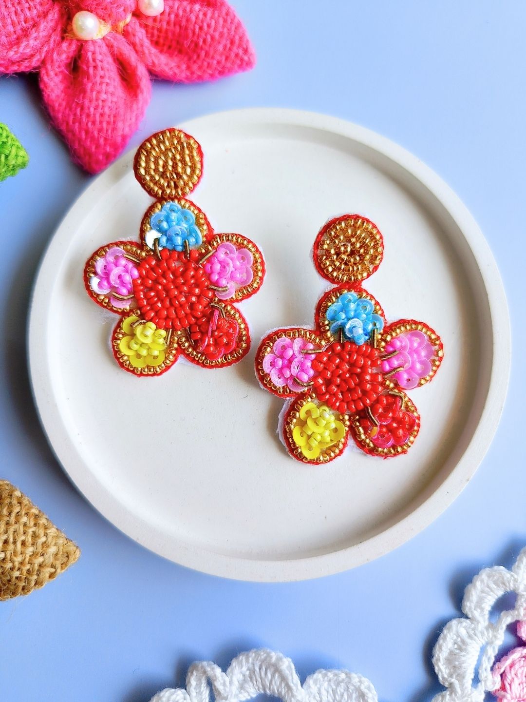 Multicolor Floral Earrings