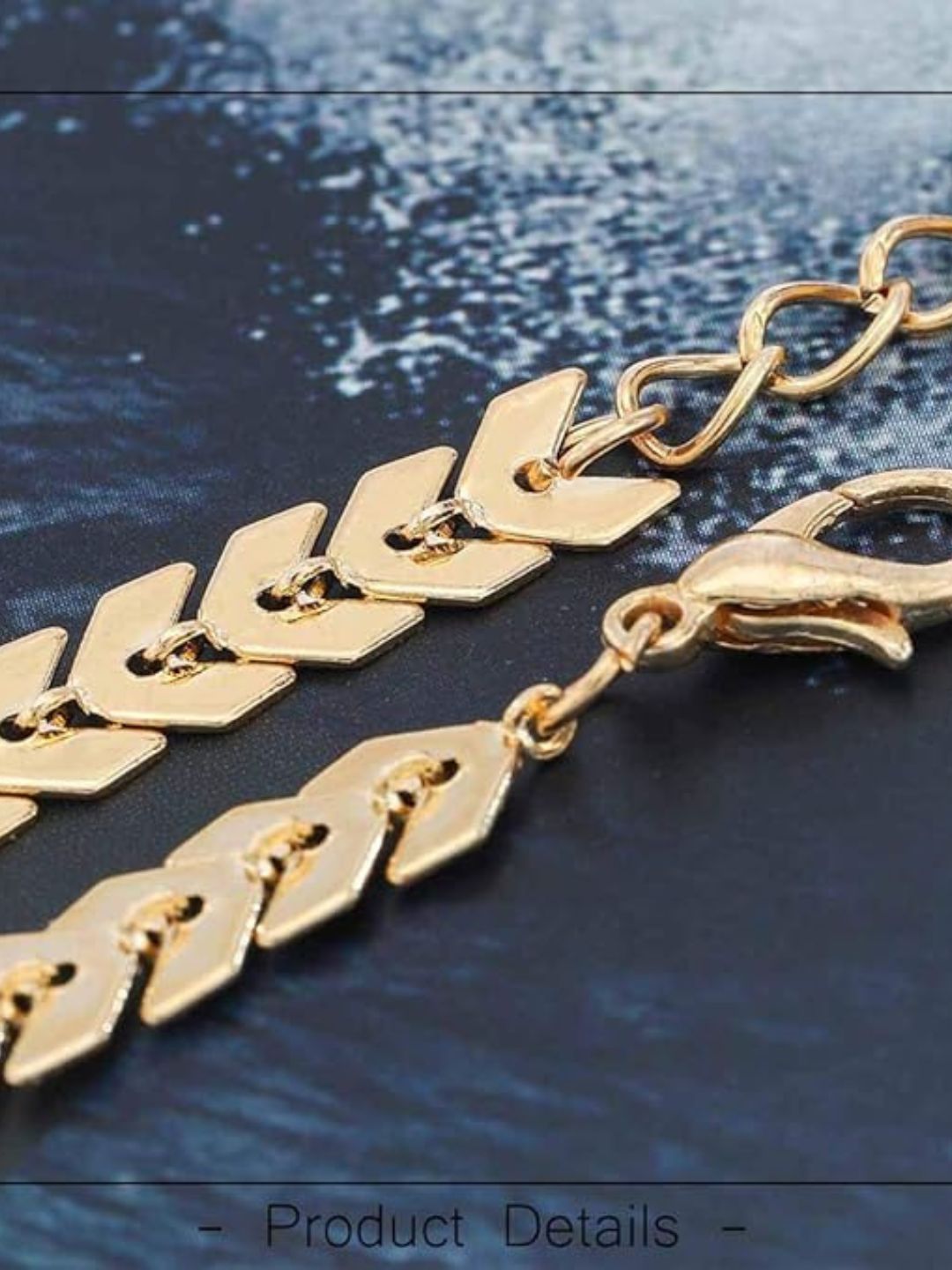 Pinterest Leaf Bracelet Anti-tarnish Stainless Steel Bracelet (Gold)