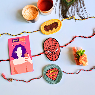 SuperHero Beaded Thread Rakhi with Roli Chawal for Kids