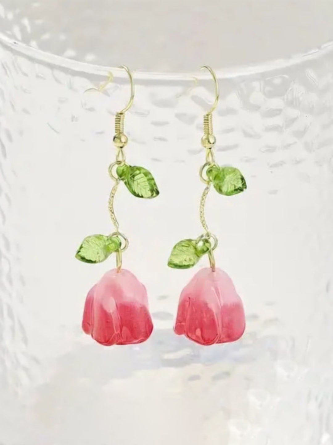 Red Tulip Earrings