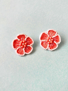 Flower Blossom Bridal Jewellery Set (Orange and Yellow)