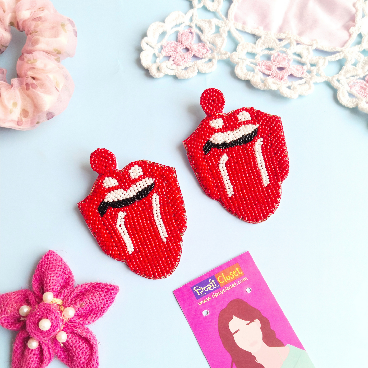 Red Lip Classic Earrings