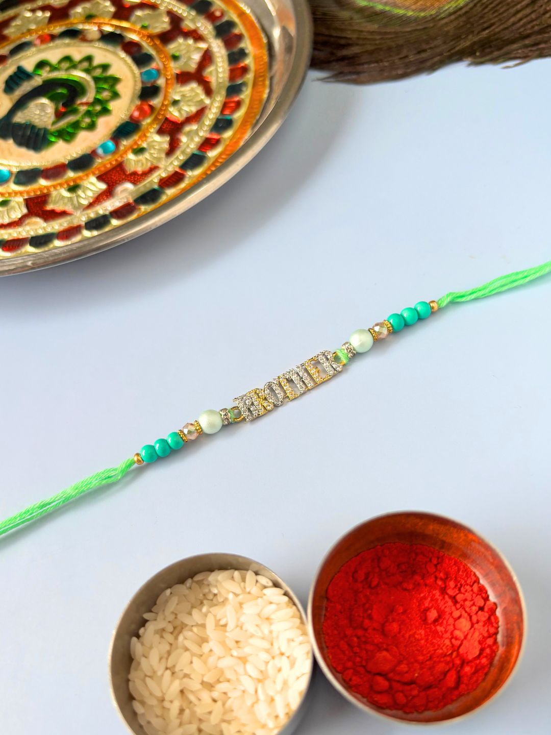 Brother Accent AD Rakhi for Brother with Roli Chawal