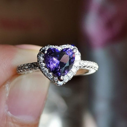 Purple AD Heart Ring (Adjustable)