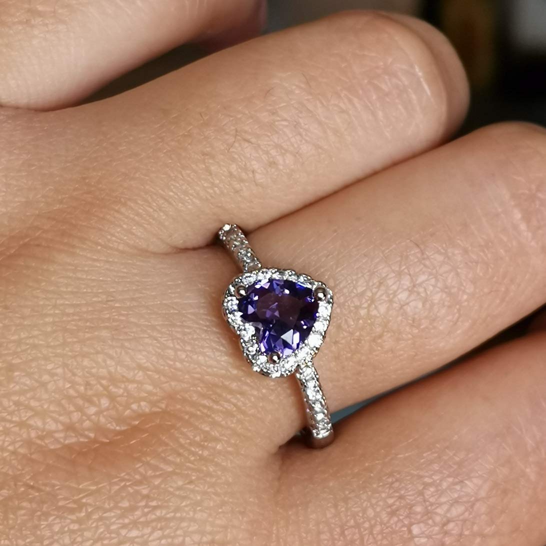 Purple AD Heart Ring (Adjustable)