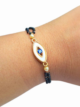 Rose Gold-Plated Evil Eye MOP Mangalsutra Bracelet