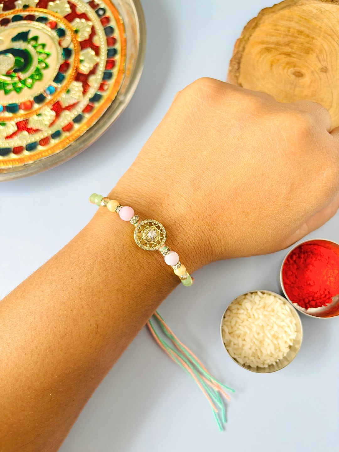 AD Rakhi for Brother with Roli Chawal