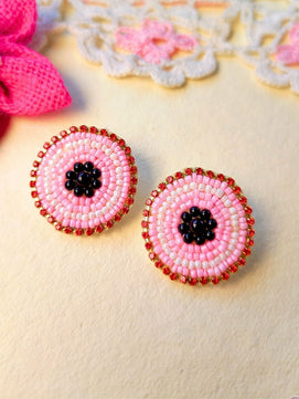 Evil Eye Studs (Pink)