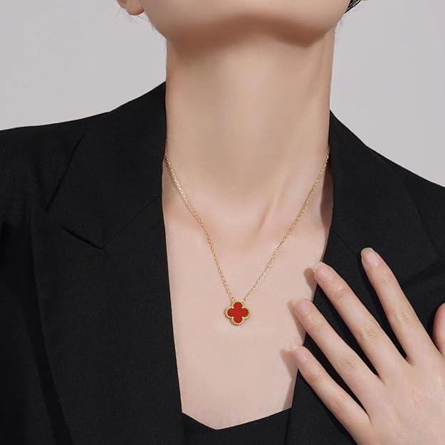 Viral Clover Necklace Pendant (Red)