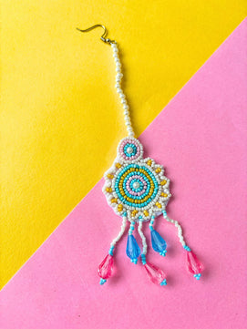 Zia Floral Bridal Jewellery Set (Blue and Yellow)