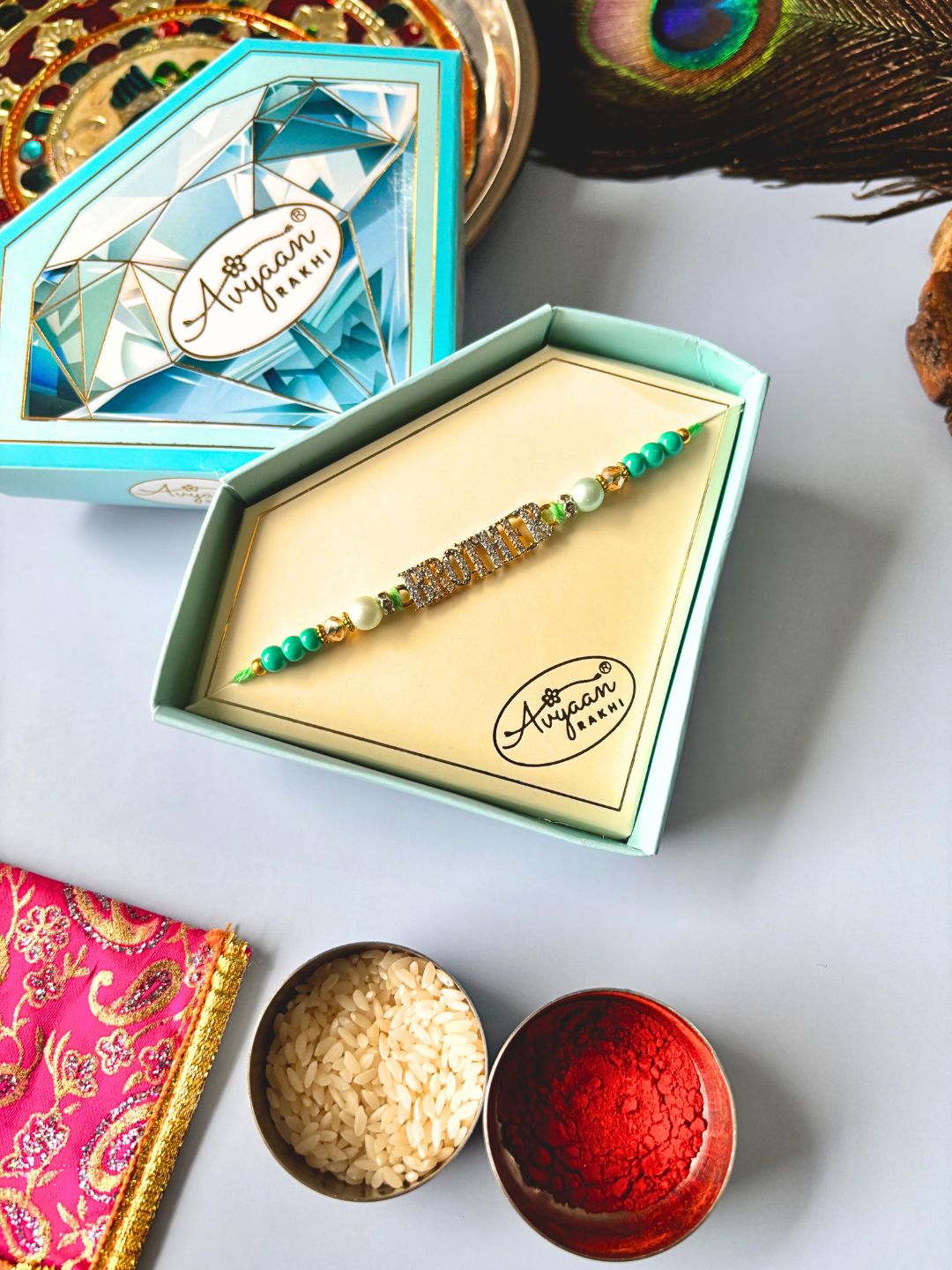 Brother Accent AD Rakhi for Brother with Roli Chawal