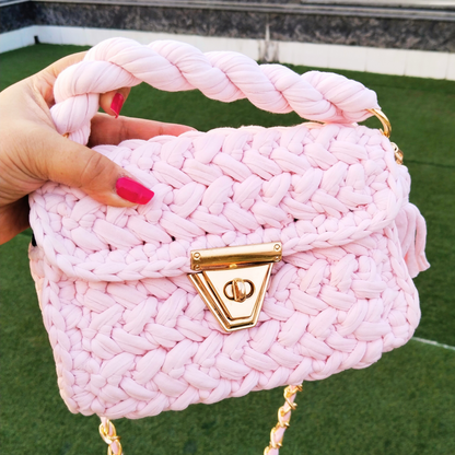 Pastel Pink Crochet Bag