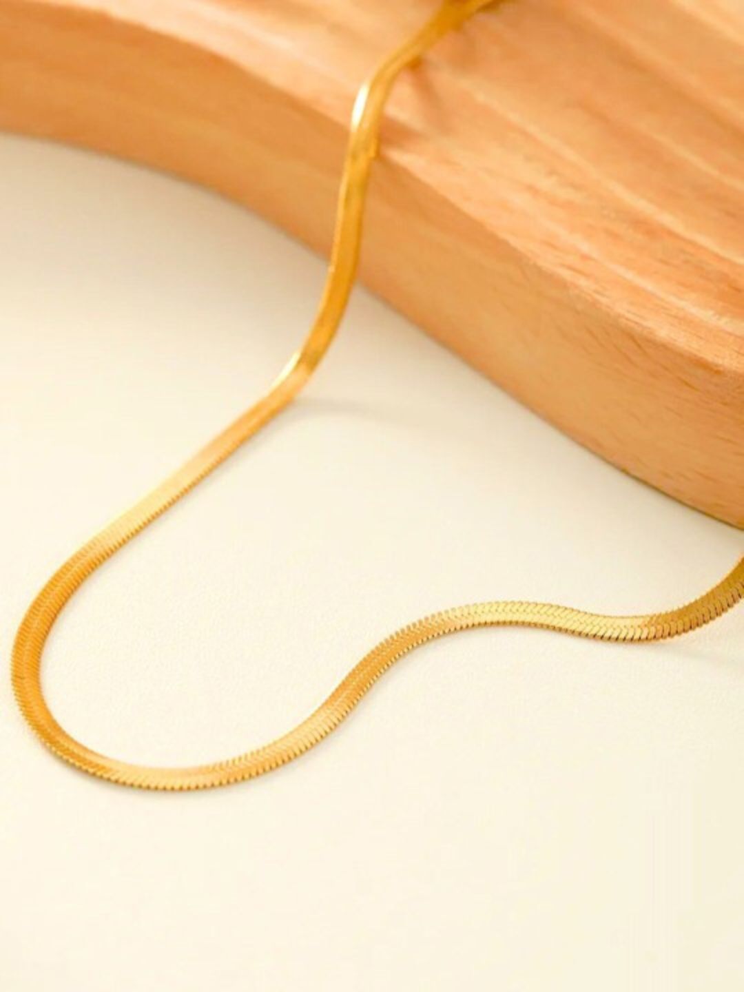 Viral Herringbone Snake Necklace Chain (Gold)