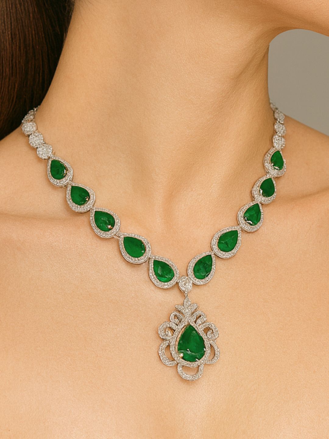 Athena AD Jewellery Set (Green)