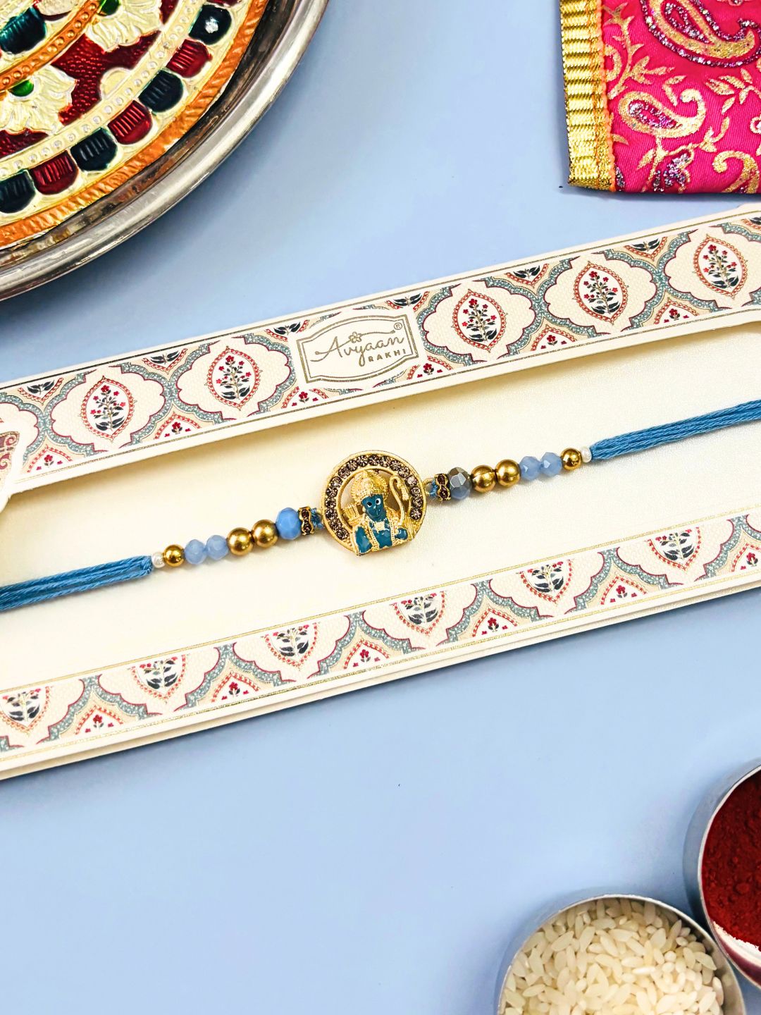 Shri Ramji Traditional Rakhi with Roli Chawal for Brother
