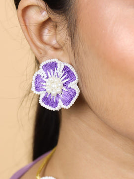 Flower Blossom Choker Set (Purple)