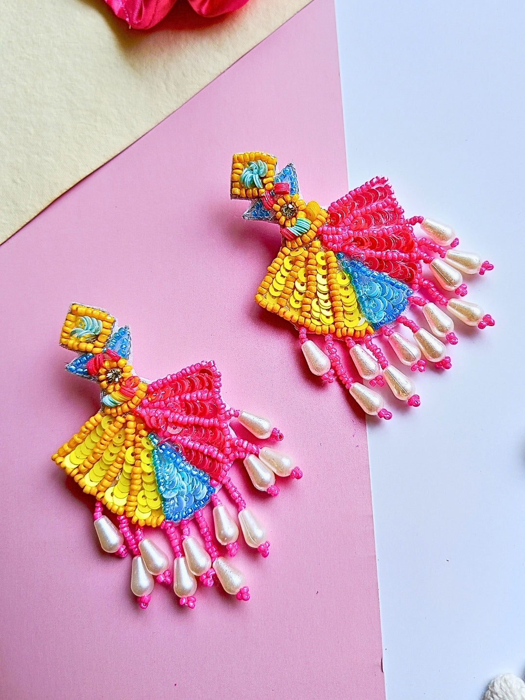 Florentina Earrings (Pink and Yellow)