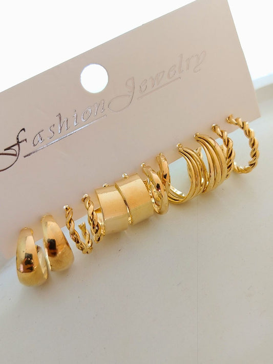 Combo of 6 Hoops (Gold)