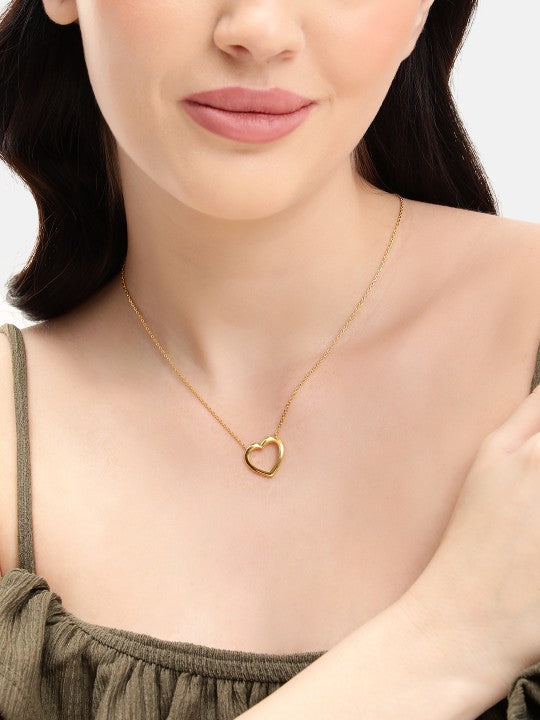 Dainty Heart Necklace Chain (Gold)