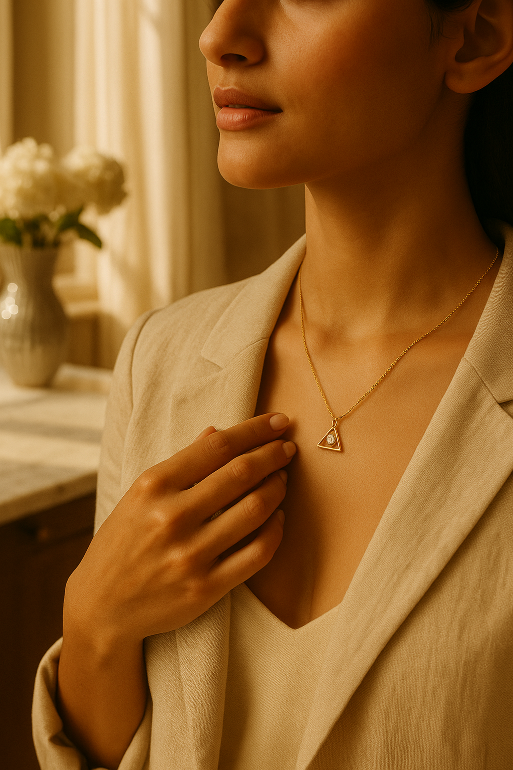 Triangular AD Necklace Chain (Gold)