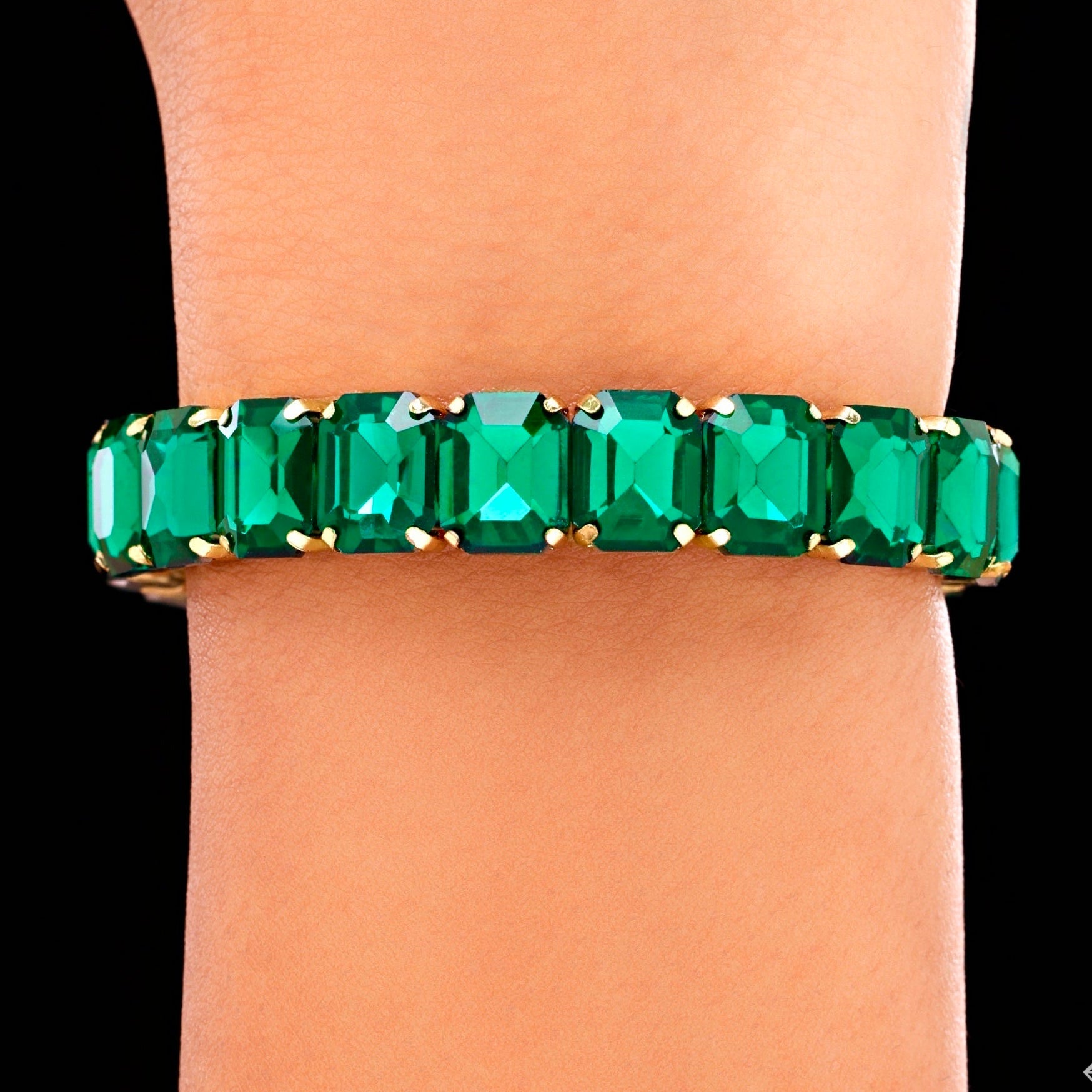 Emerald Bracelet Anti-tarnish Stainless Steel Bracelet (Gold)