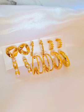 6 Earrings Combo Pack (Gold)