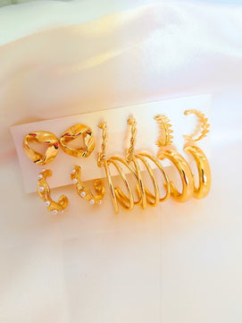 6 Earrings Combo Pack (Gold)