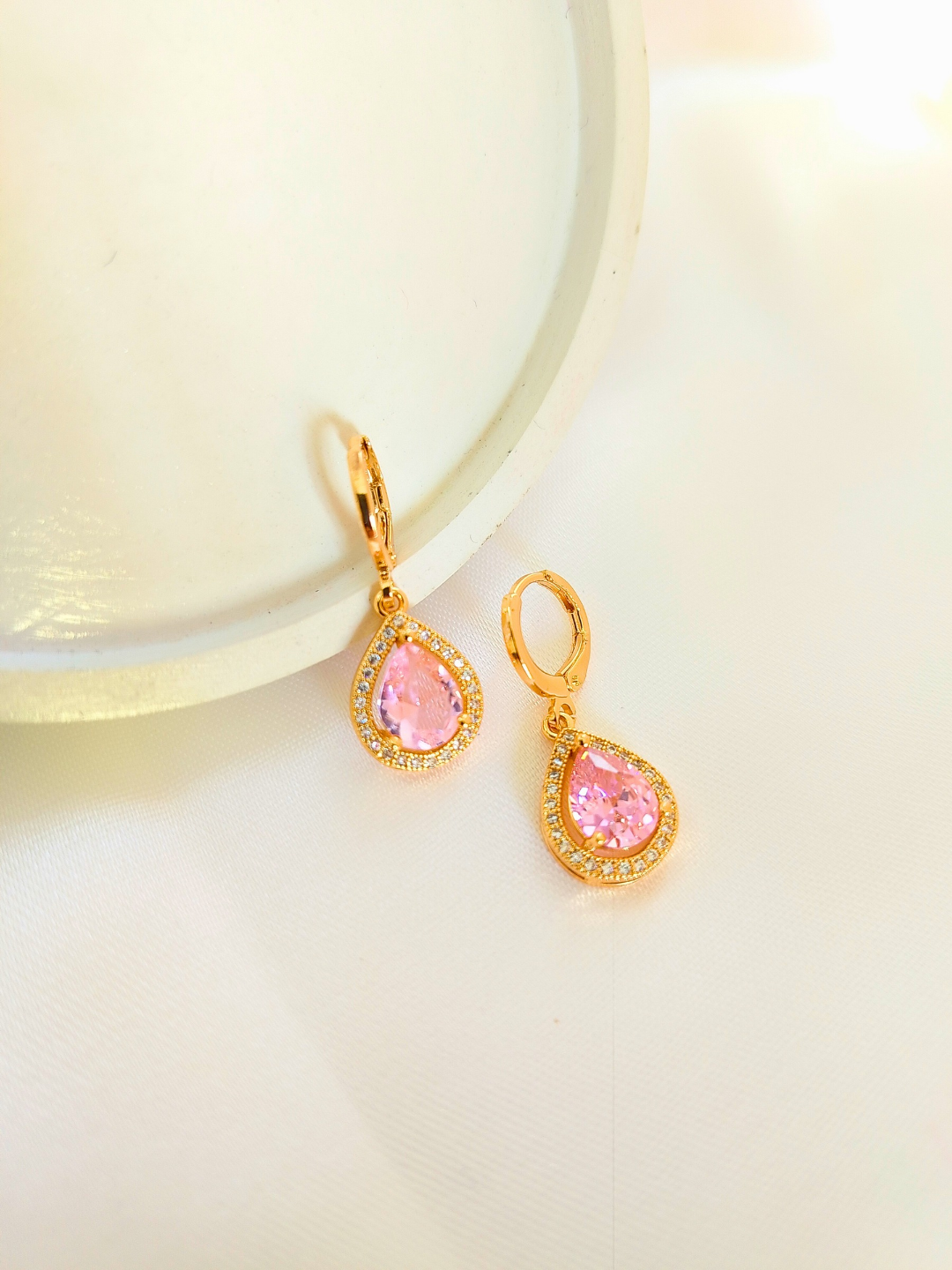 Pink AD Danglers (Gold)