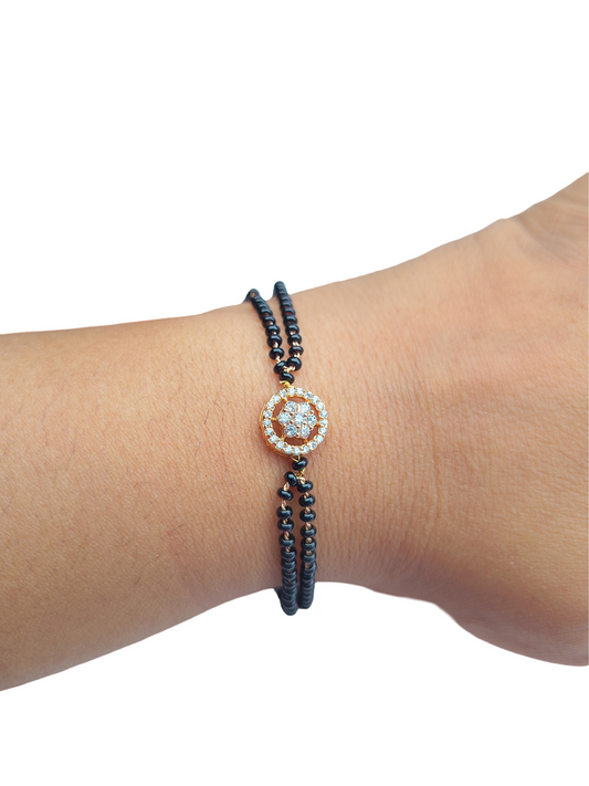 Rose Gold-Plated AD Mangalsutra Bracelet