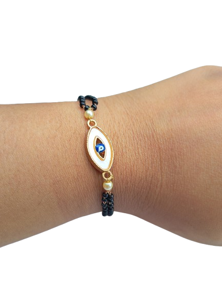 Rose Gold-Plated Evil Eye MOP Mangalsutra Bracelet