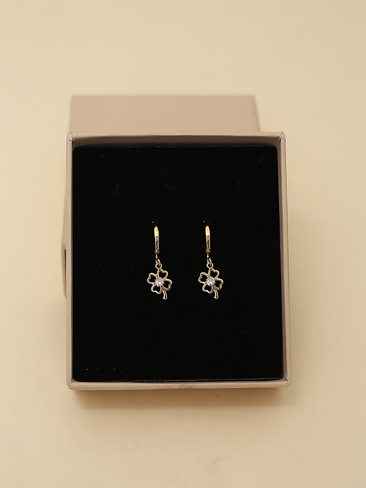 Floral AD Drop Earrings (Gold)