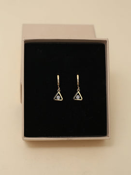 Triangle AD Drop Earrings (Gold)