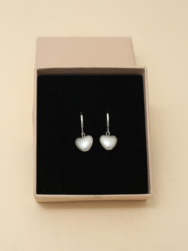 Heart-shaped Mother of Pearl Drop Earrings
