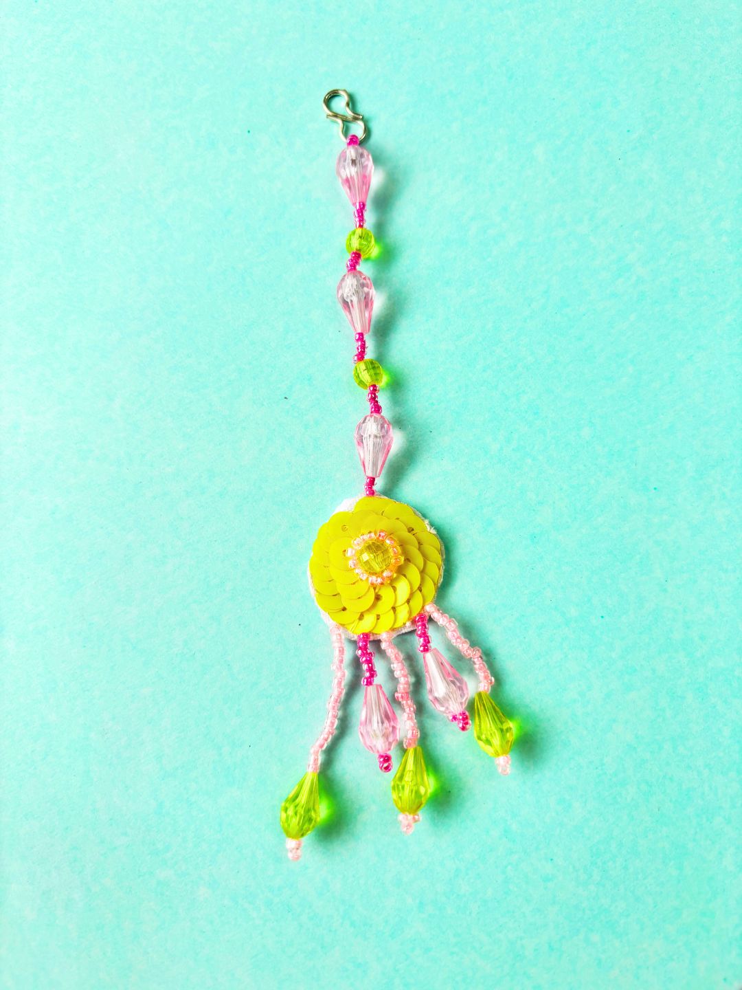 Priety Floral Bridal Jewellery Set (Pink and Yellow)