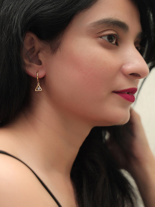 Triangle AD Drop Earrings (Gold)