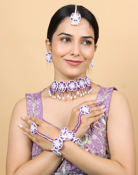 Floral Bridal Jewellery Set (Lilac)