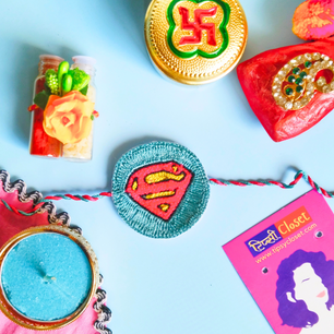 SuperHero Beaded Thread Rakhi with Roli Chawal for Kids