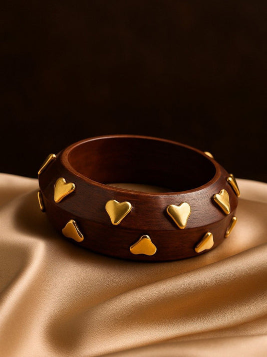 Viral Heart Wooden Stackable Bangle Bracelet