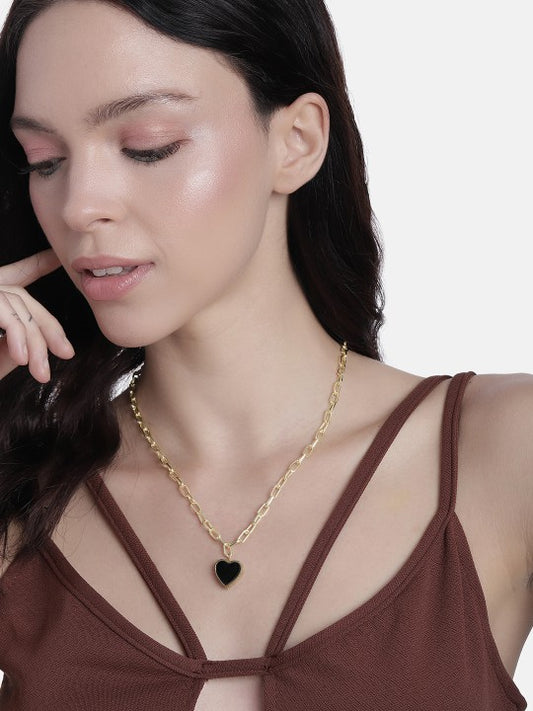 Goth Heart Necklace Chain (Gold)