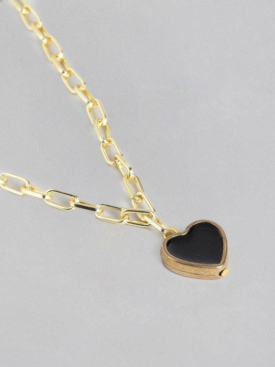 Goth Heart Necklace Chain (Gold)