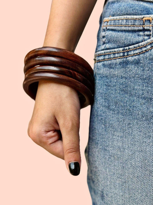 Viral Wooden Bangle Bracelet Stack