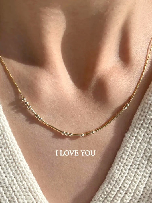 Morse Code I LOVE YOU Necklace